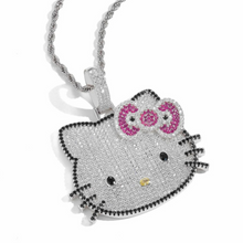 Load image into Gallery viewer, Iced Out Lip Hello Kitty Chain Necklace