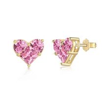 Load image into Gallery viewer, Heart Diamond CZ Earrings
