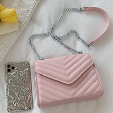 Load image into Gallery viewer, Mini Chevron Chain Flap Square Bag