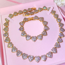Load image into Gallery viewer, Gold Heart Pave Necklace