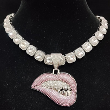 Load image into Gallery viewer, New Cubic Zirconia Iced Out Lipš Grill Necklace