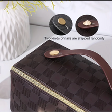 Load image into Gallery viewer, LUXE Checkered Makeup Bag