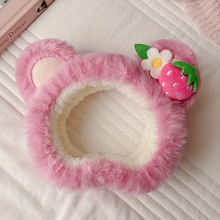Load image into Gallery viewer, Bear Ear Face Wash Headband