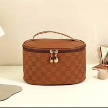 Load image into Gallery viewer, LUXE Small Checkered Makeup Bag