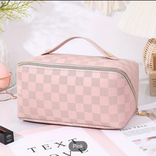 Load image into Gallery viewer, LUXE Checkered Makeup Bag