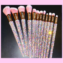 Load image into Gallery viewer, Pink Moments 12pc Bling Brush set with Bag