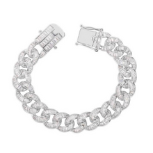 Load image into Gallery viewer, CZ Baguette Cubin Link Anklet