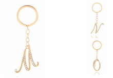 Load image into Gallery viewer, Initial Rhinestone Key Chain