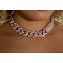Load image into Gallery viewer, 20mm Baguette Prong Cuban Link Necklace