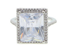 Load image into Gallery viewer, LUXE Big Sliver Diamond Cubic Zirconia Ring