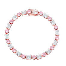 Load image into Gallery viewer, Pink and White Rose Gold Diamond Bracelet