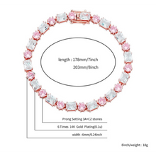 Load image into Gallery viewer, Pink and White Rose Gold Diamond Bracelet