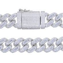 Load image into Gallery viewer, 20mm Baguette Prong Cuban Link Necklace