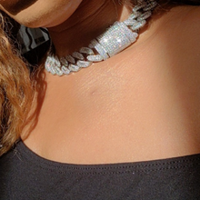 Load image into Gallery viewer, 20mm Baguette Prong Cuban Link Necklace
