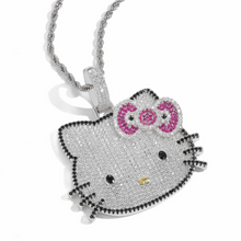 Load image into Gallery viewer, Iced Out Lip Hello Kitty Chain Necklace
