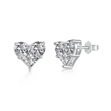 Load image into Gallery viewer, Heart Diamond CZ Earrings
