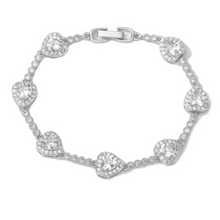 Load image into Gallery viewer, Sliver Heart Tennis Link Chain Bracelet or  Necklace
