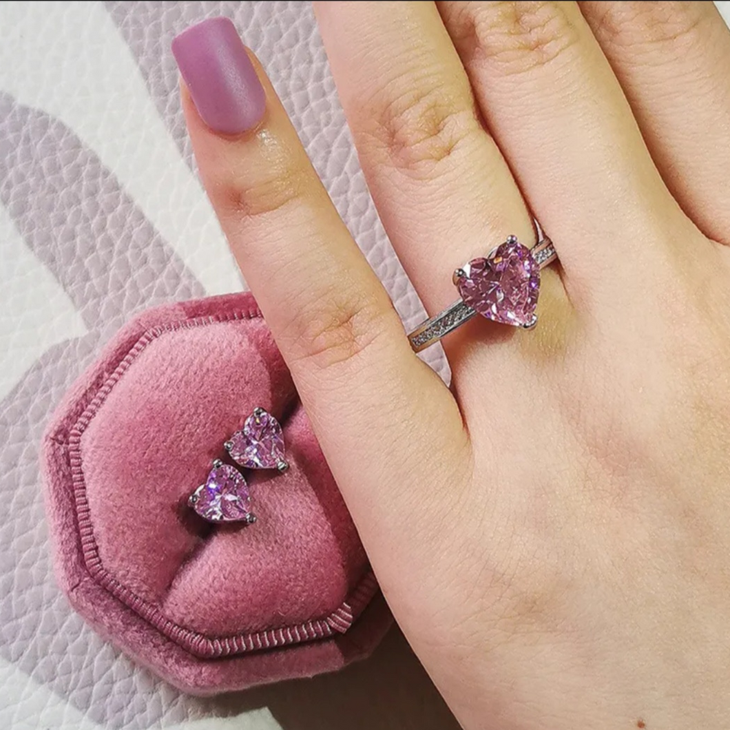 Cute Pink Heart Ring