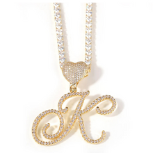 Load image into Gallery viewer, Cubic Zirconia Heart Initial Necklace
