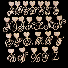 Load image into Gallery viewer, Cubic Zirconia Heart Initial Necklace
