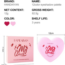 Load image into Gallery viewer, Pink Love Heart Shape Eyeshadow Palette 12 Color Matte
