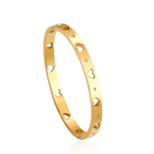 Load image into Gallery viewer, Gold Heart Bangle
