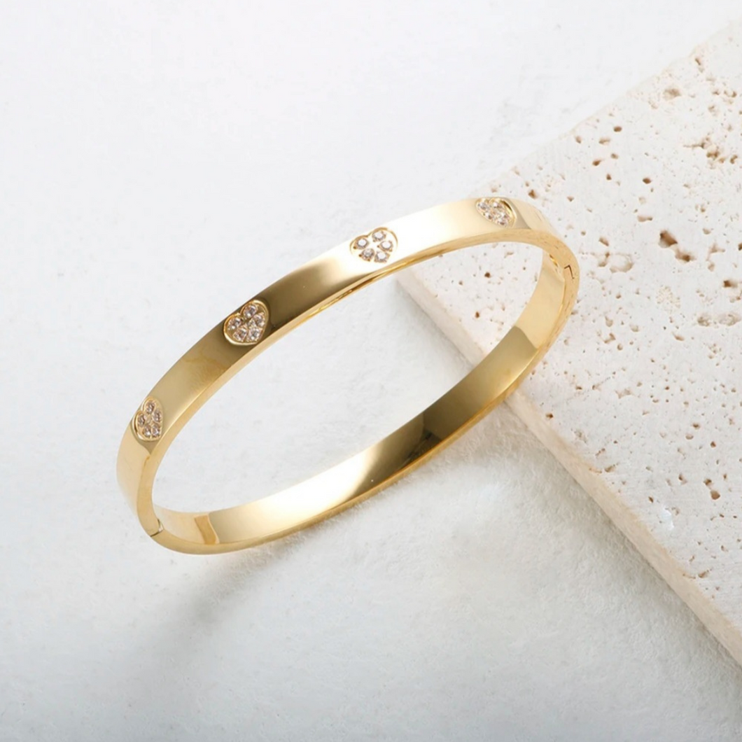 Heart Diamond Bangle