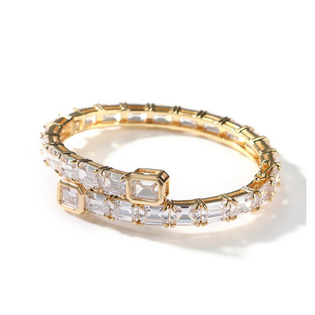 Gold Cuff Baguette Bangle
