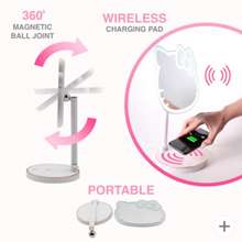 Load image into Gallery viewer, Hello Kitty Rechargeable Table Makeup Mirror
