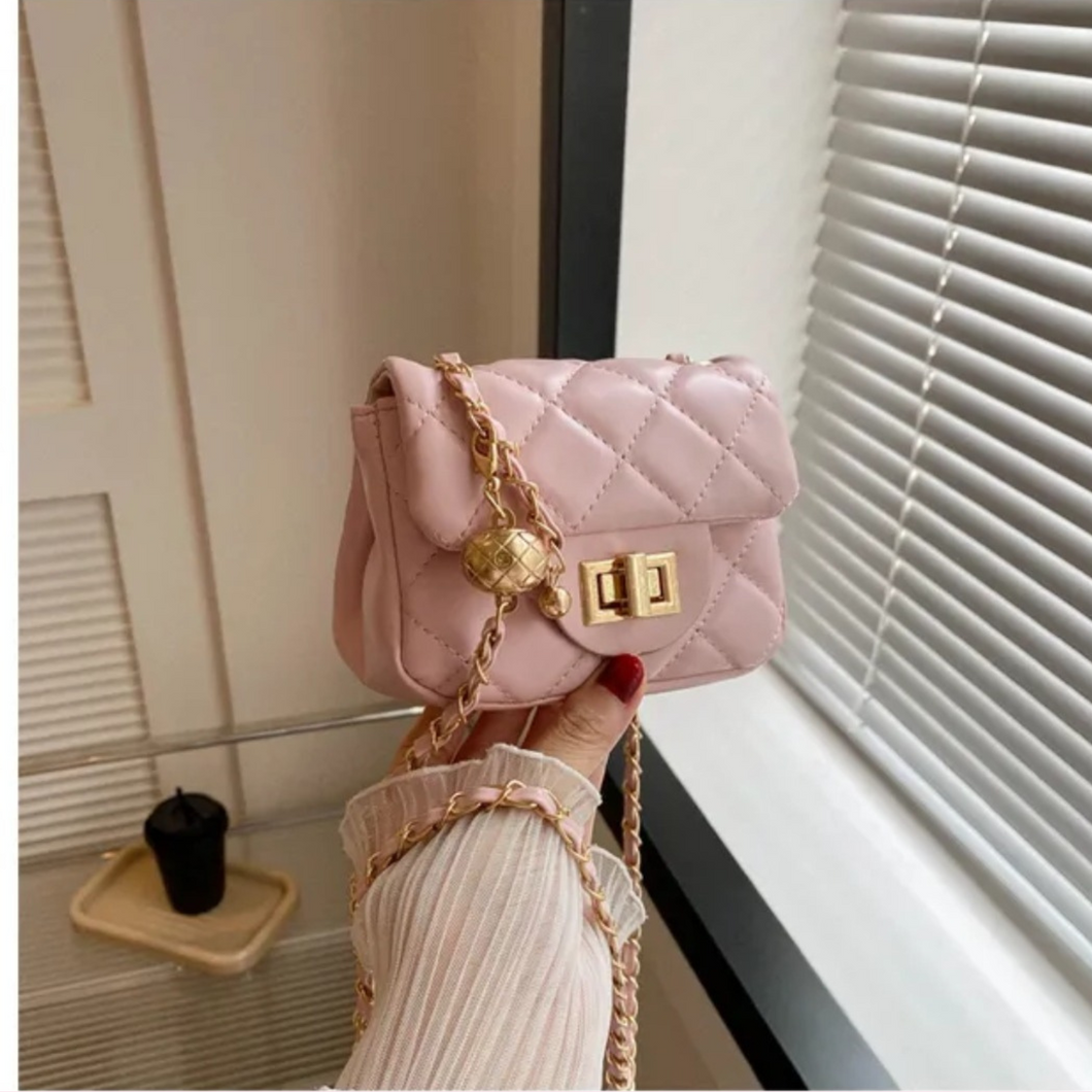 Soft Pink and Gold Mini Purse