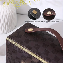 Load image into Gallery viewer, LUXE Checkered Makeup Bag
