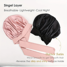 Load image into Gallery viewer, LUXE Pink Satin Bonnet
