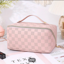 Load image into Gallery viewer, LUXE Checkered Makeup Bag
