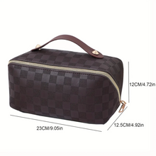 Load image into Gallery viewer, LUXE Checkered Makeup Bag
