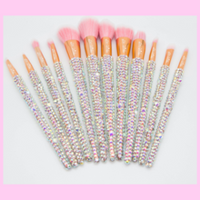 Load image into Gallery viewer, Pink Moments 12pc Bling Brush set with Bag
