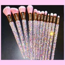 Load image into Gallery viewer, Pink Moments 12pc Bling Brush set with Bag
