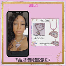 Load and play video in Gallery viewer, Cubic Zirconia Iced Out Lip💋 with Grill Tennis Chain Necklace
