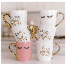 Load image into Gallery viewer, Pink Boo! Eyelash Mug
