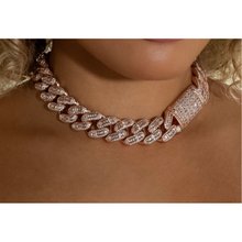 Load image into Gallery viewer, 20mm Baguette Prong Cuban Link Necklace
