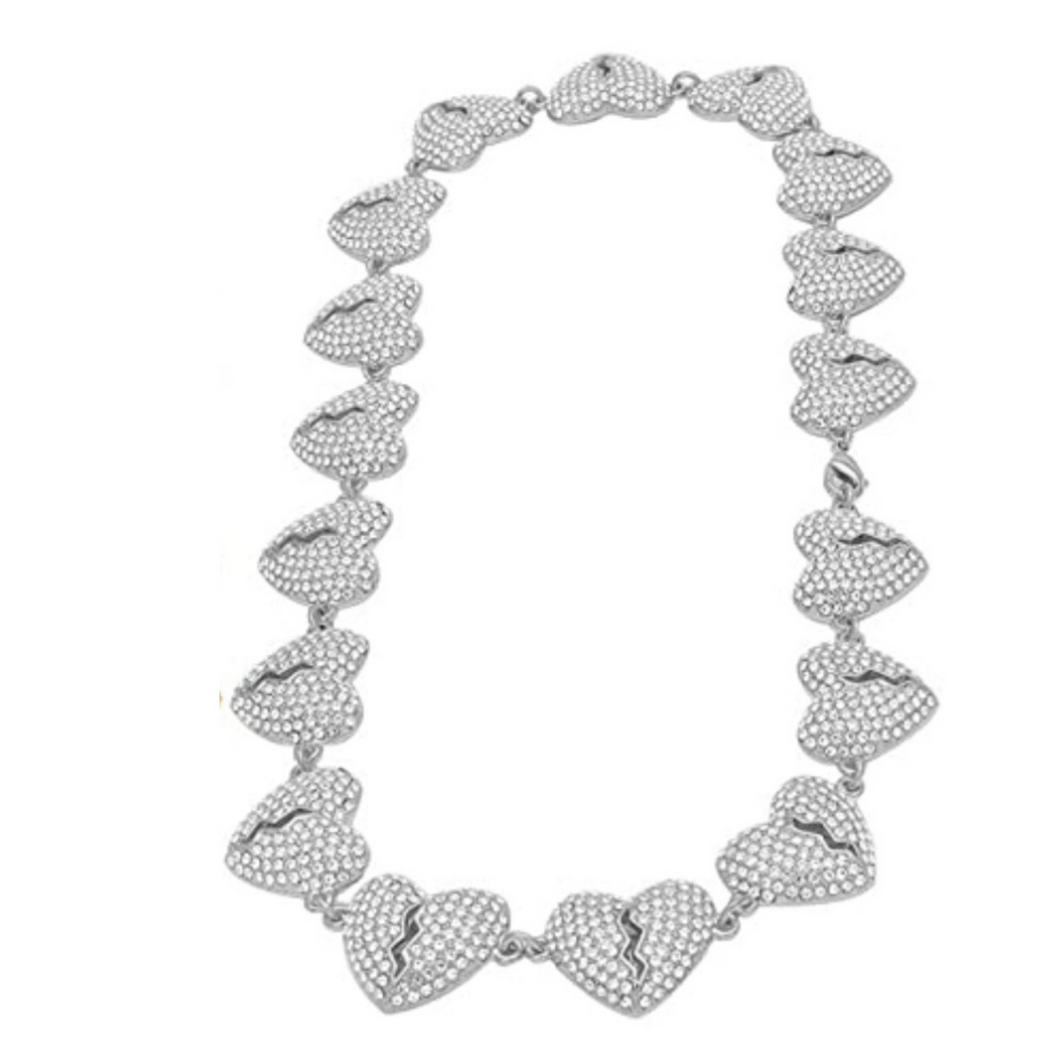 Heart Pave Diamond Necklace