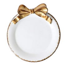 Load image into Gallery viewer, CUTE GOLD BOW CERAMIC Round TRAY
