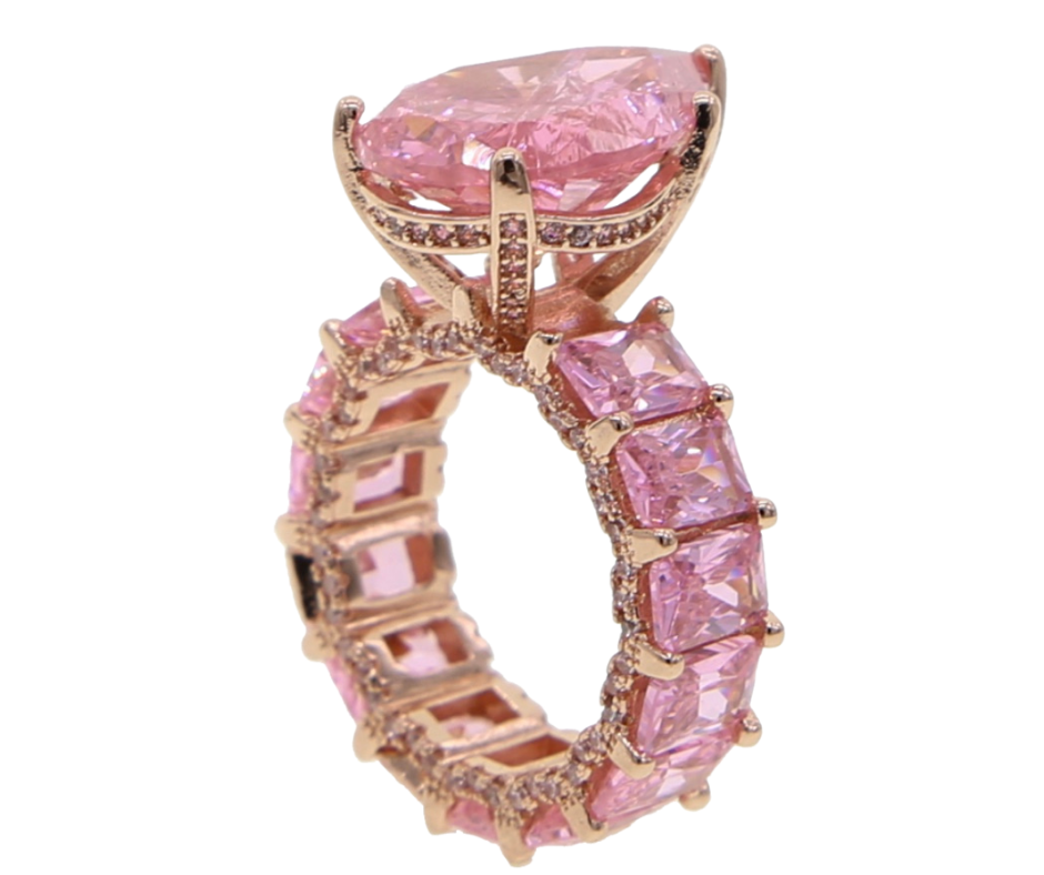 Gorgeous Pink Big Pink Pear Shaped 5A Cubic Zirconia