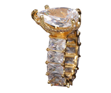 Load image into Gallery viewer, Gorgeous Gold Big Pear Shaped 5A Cubic Zirconia
