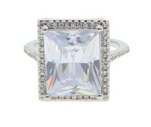 Load image into Gallery viewer, LUXE Big Sliver Diamond Cubic Zirconia Ring
