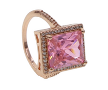 Load image into Gallery viewer, LUXE Pink Big Diamond Cubic Zirconia Ring
