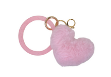 Load image into Gallery viewer, Pink Bracelet Ring Heart Keychain
