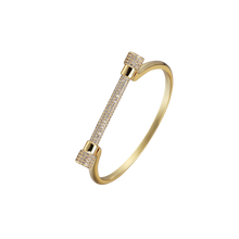 Load image into Gallery viewer, LUXE Pave Crystal Horseshoe Bangle
