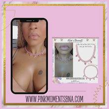 Load and play video in Gallery viewer, Pink and Rose Gold CZ Paved Cuban Link Heart Necklace
